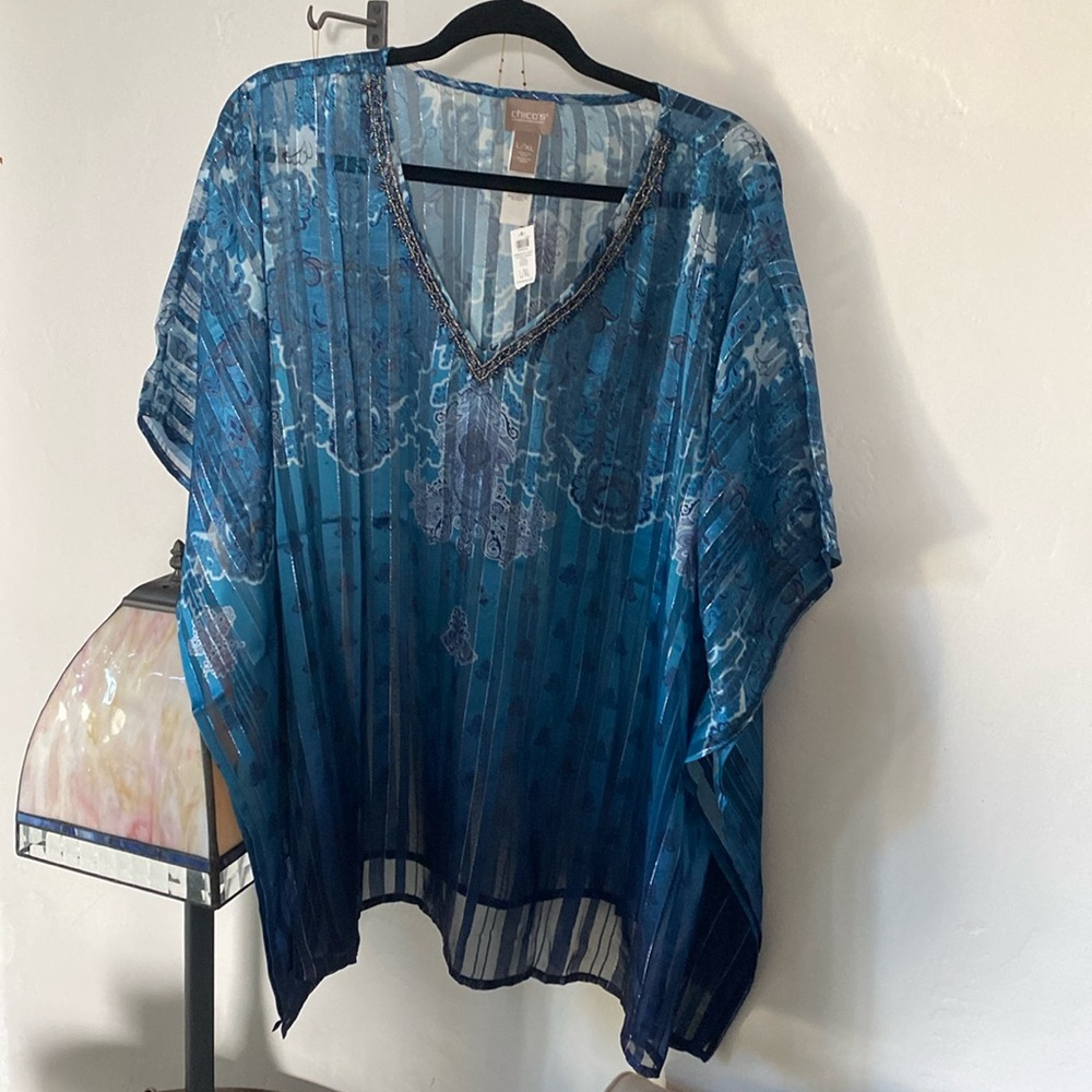 Chicos cape style blouse. NWT